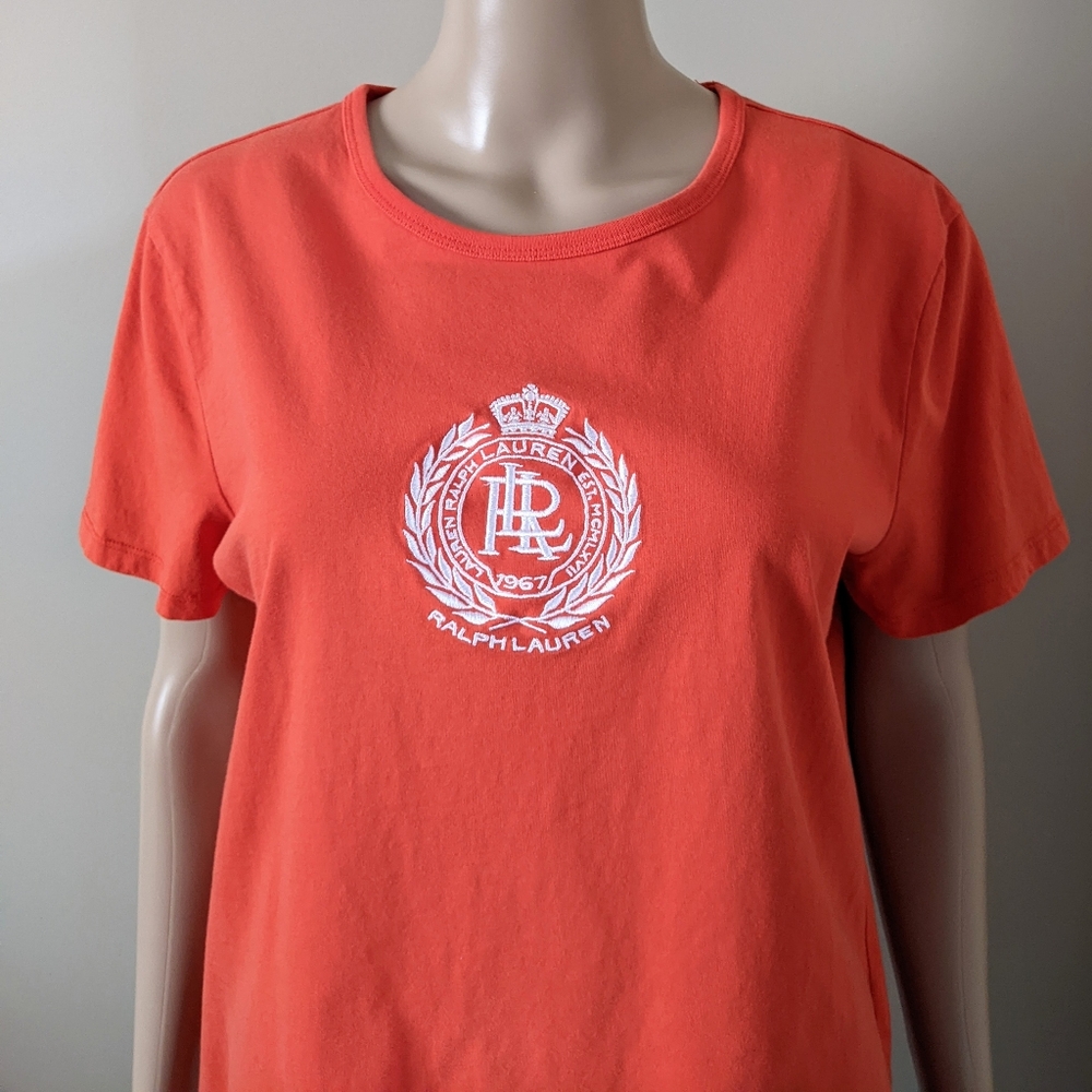LRL Lauren Ralph Lauren embroidered crest tshirt, size XL